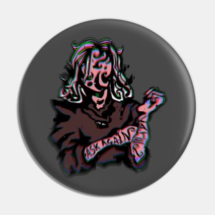 Ask Again Later. Glitchcore in Sky pink Pin