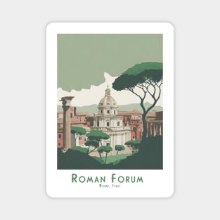 Elegant Roman Forum Forum Romanum - Travel Poster Rom, Italy Magnet