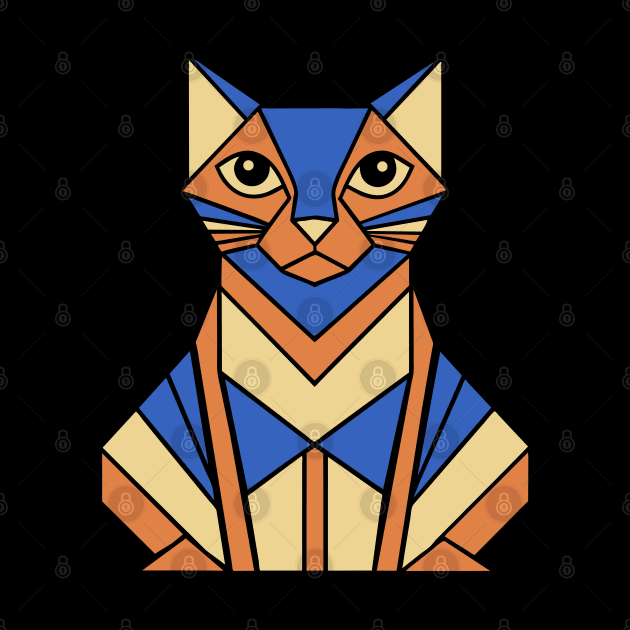 Geometric Cat - Abstract Animal by Bruno Pires