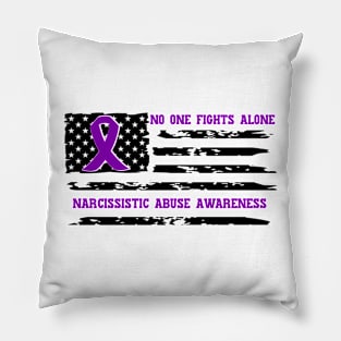 No One Fights Alone Narcissistic Abuse Awareness Pillow