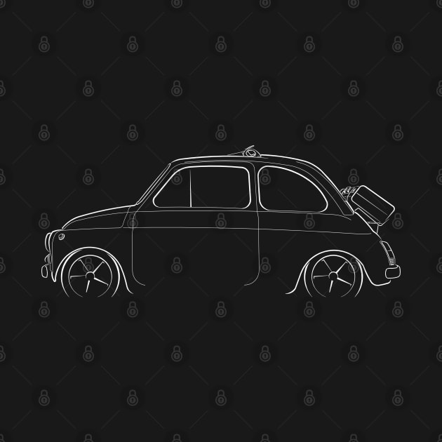 Fiat 500 - profile stencil, white by mal_photography