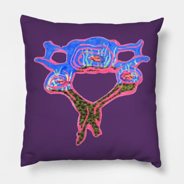 4th Cervical Vertebra Terrarium Pillow by RaLiz