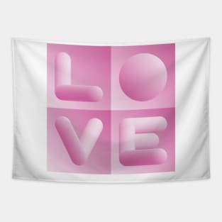 Pink LOVE bubbles Tapestry