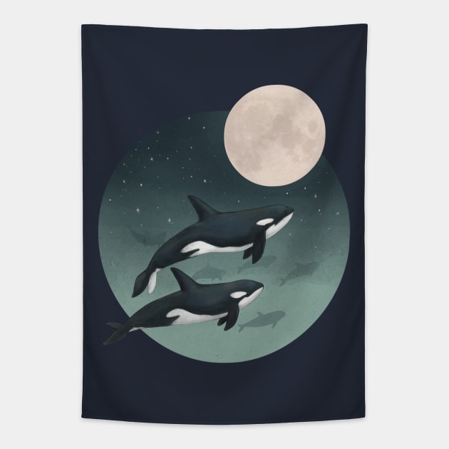 Moonlight Caravan Tapestry by LauraGraves