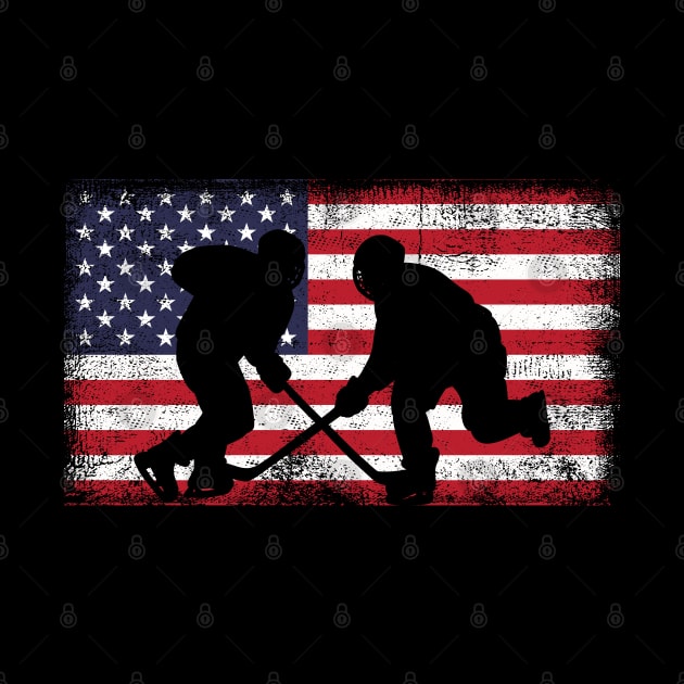 American Flag USA Hockey for Men Women Kids Boys Girls by DragonTees