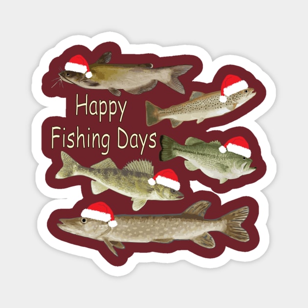 Christmas design, fisherman's gifts, fishing, wildlife, fish Magnet by sandyo2ly
