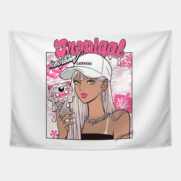 Tropigal Ice Cream Tapestry by isayamax
