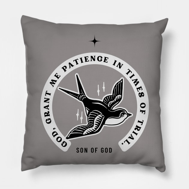 God, Grant Me Patience In Times of Trial Faith Pillow by HeavenlyArt