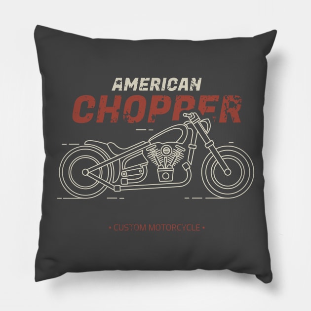 American Chopper Pillow by VEKTORKITA