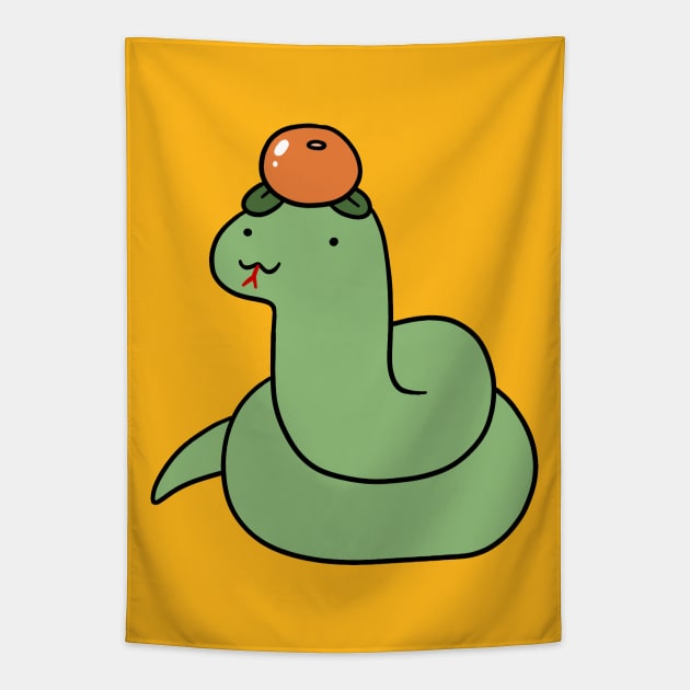 Orange Fruit Snake Tapestry by saradaboru