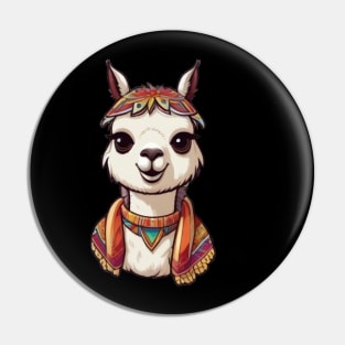 Funky Pretty Llama Pin