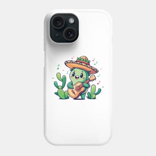 cute cactus playing guitar Phone Case