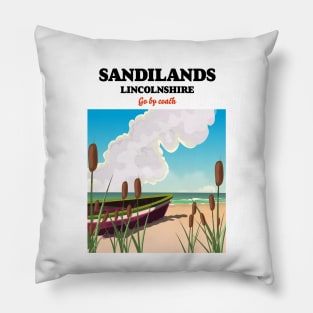 Sandilands Lincolnshire beach travel poster Pillow