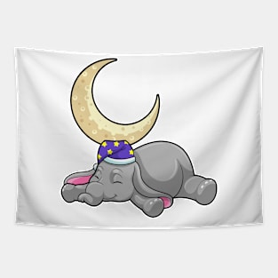 Elephant with Moon Tapestry