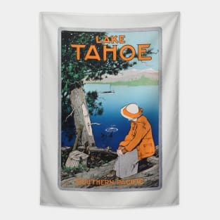 Lake Tahoe Vintage Travel Poster 1923 Tapestry