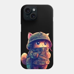 Funny soldier cat Phone Case