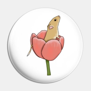 Cute golden gerbil in a flower Pin