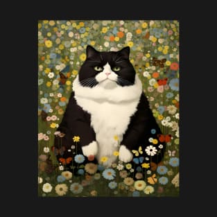 Feline Garden Delight: Cats Amongst a Bouquet of Blooms- Edward T-Shirt