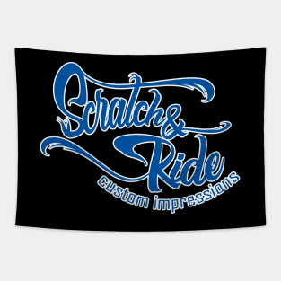 Scratch & Ride Brand (Royal Blue Logo) Tapestry