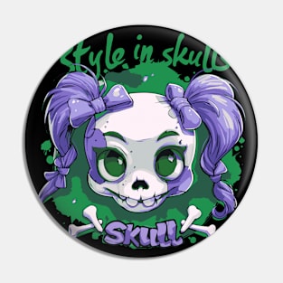 Skull Girl, Skull Fun T-Shirt 04 Pin