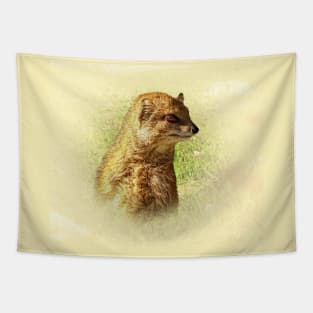 Yellow mongoose portrait Tapestry