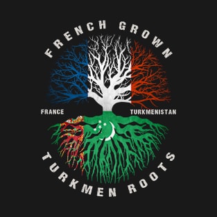 French Grown Turkmen Roots Turkmenistan Flag T-Shirt