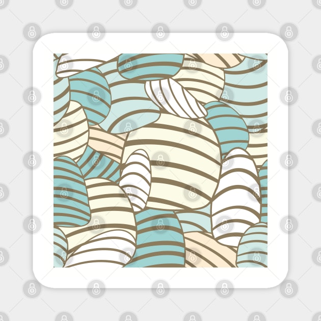 Mint striped easter eggs abstract round shapes Magnet by nobelbunt