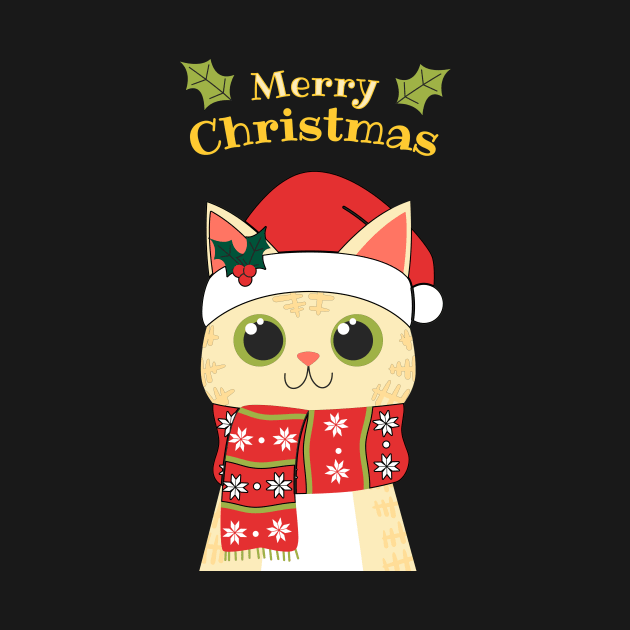 Meowy Christmas Merry Christmas Cat by AvocadoShop