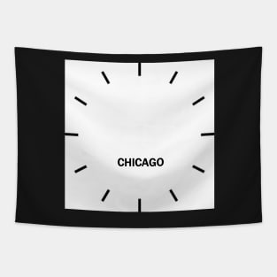 Chicago Time Zone Wall Clock Tapestry