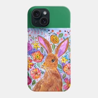 Hare among Flowers Phone Case