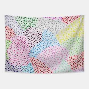 Abstract Rainbow Polka Dots Tapestry