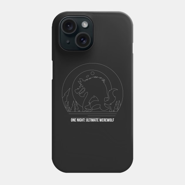 One Night Ultimate Werewolf Minimalist Line Art - Board Game Inspired Graphic - Tabletop Gaming  - BGG Phone Case by MeepleDesign