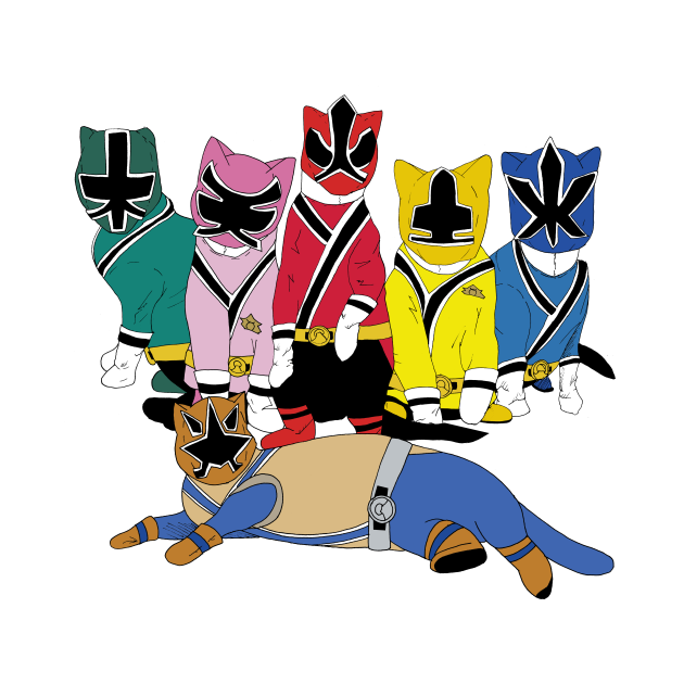 Power Rangers Samurai Cats Pillow