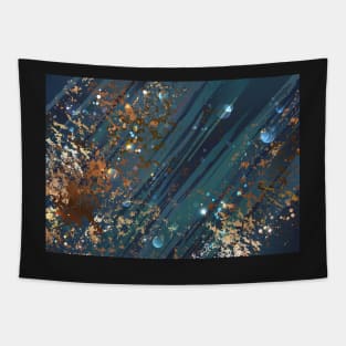 Blue background with bronze Tapestry