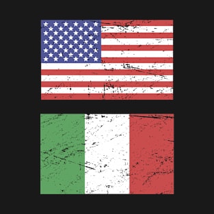 United States Flag & Italy Flag T-Shirt