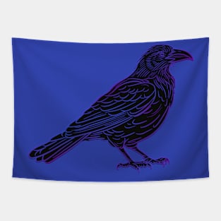 Black crow drawing Tapestry