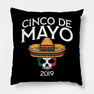 Mexico Flag Skull Design Pillow