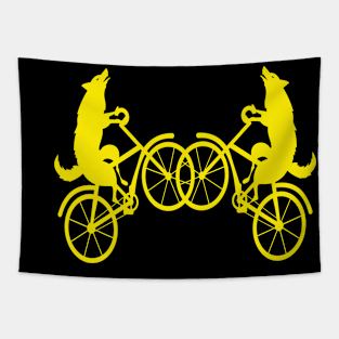 Wolf bicycle nice cute cool colorful Tapestry