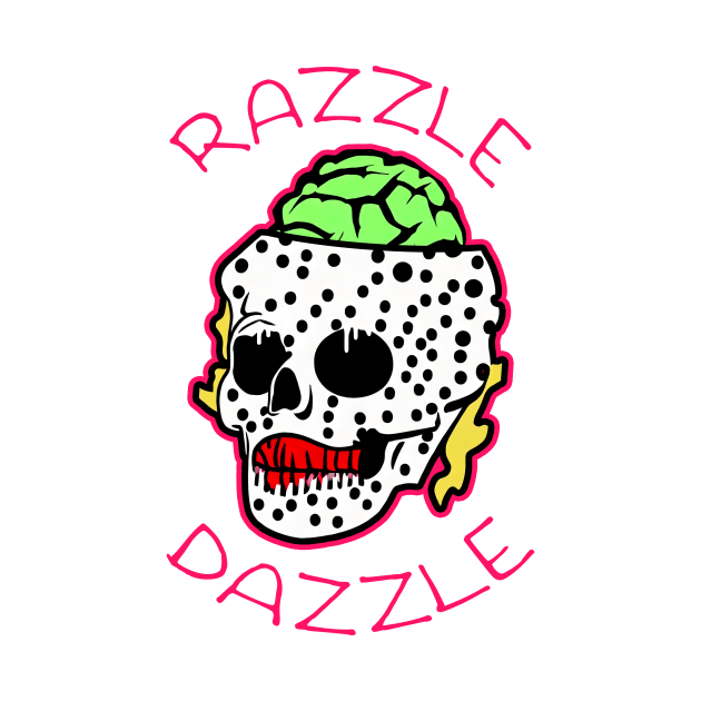 Razzle Dazzle Babe Skull Brain | Cute Dancing logo By Tyler Tilley by Tiger Picasso