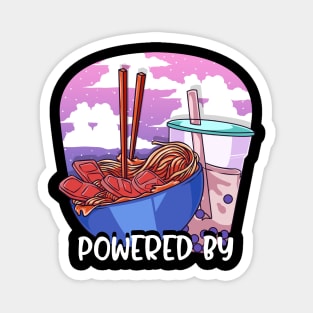 Powered By Ramen & Boba Tea Kawaii Anime Magnet