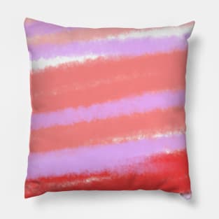 Red pink watercolor abstract art Pillow