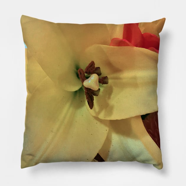 Cream Colored Lily - Autumn Bouquet - Flowers Pillow by Ric1926