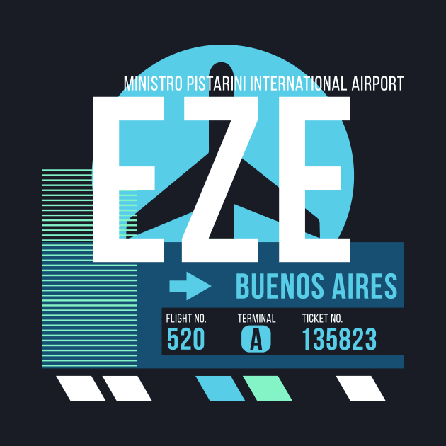 Buenos Aires (EZE) Airport Code Baggage Tag by SLAG_Creative