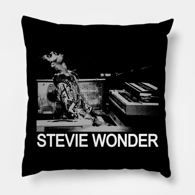Stevie Wonder - Black art Pillow by chanda's