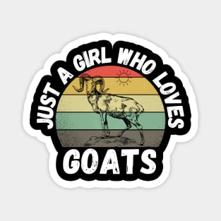 Just A Girl Who Loves Goats, Cute Colorful Goat Magnet