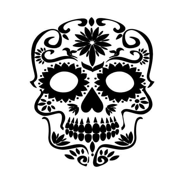 sugar skull black by Prairie Ridge Designs