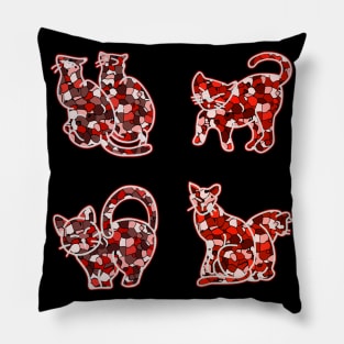 Crystal Group Cat (red) Pillow