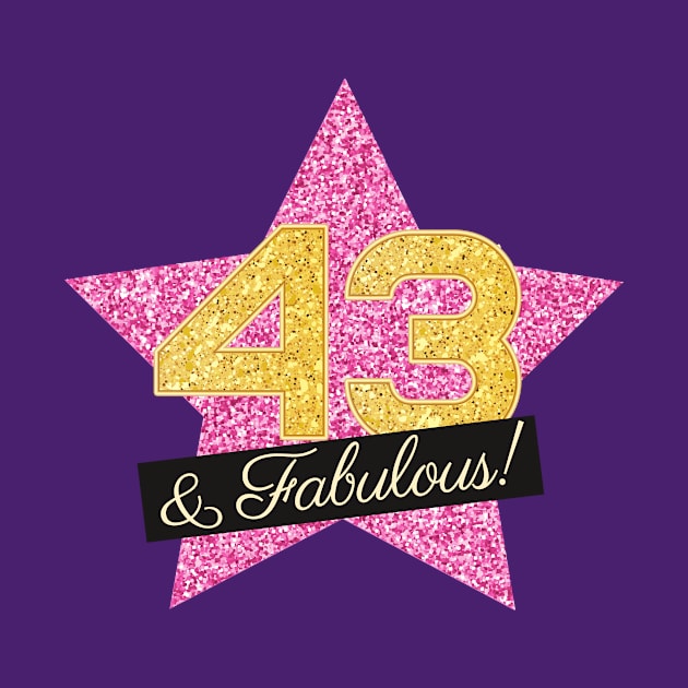 43rd Birthday Gifts Women Fabulous - Pink Gold by BetterManufaktur