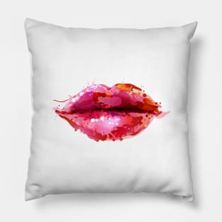 Image: Watercolor, Lips Pillow