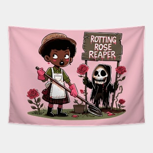 Rotting Rose Reaper - Goth plant lover Tapestry